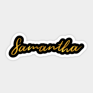 Samantha Name Hand Lettering in Faux Gold Letters Sticker